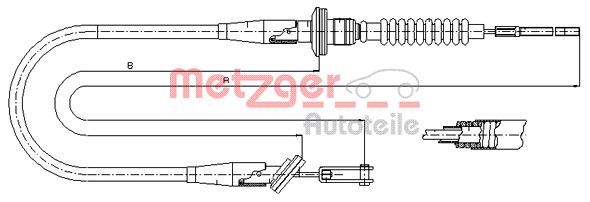 METZGER Трос, управление сцеплением 18.6020