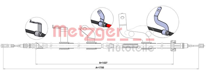 METZGER Cable, parking brake