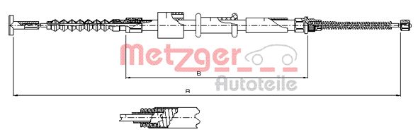 METZGER Тросик, cтояночный тормоз 241.2