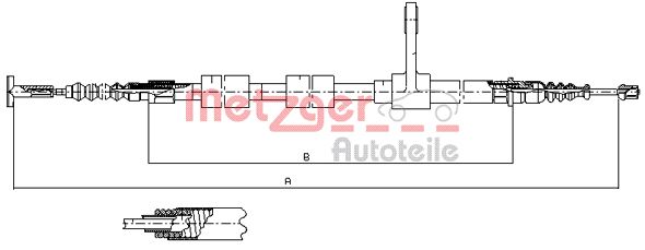 METZGER Тросик, cтояночный тормоз 251.31