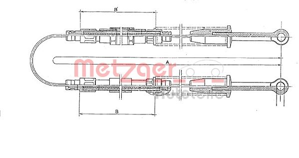 METZGER Тросик, cтояночный тормоз 321.5