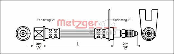 METZGER Тормозной шланг 4111159