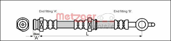 METZGER Тормозной шланг 4114054