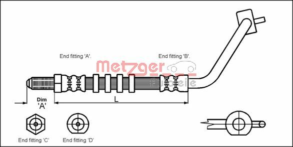 METZGER Тормозной шланг 4114676