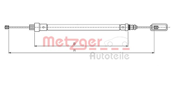 METZGER Тросик, cтояночный тормоз 491.2