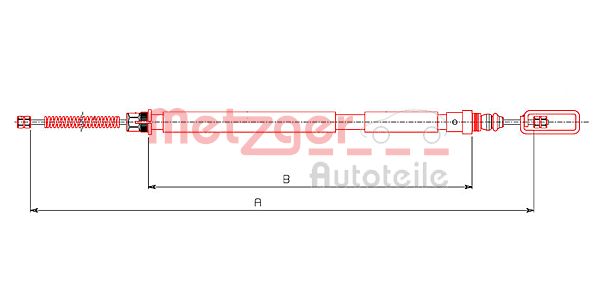 METZGER Тросик, cтояночный тормоз 491.4