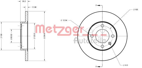 METZGER Тормозной диск 6110019