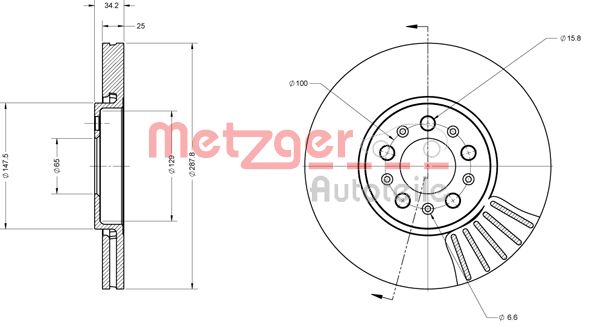 METZGER Тормозной диск 6110049