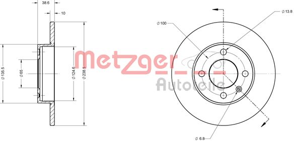 METZGER Тормозной диск 6110060