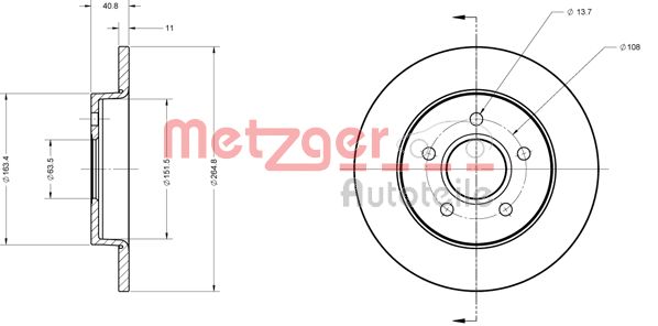 METZGER Тормозной диск 6110088