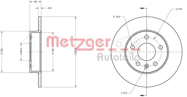 METZGER Тормозной диск 6110102
