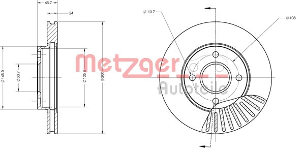 METZGER Тормозной диск 6110109