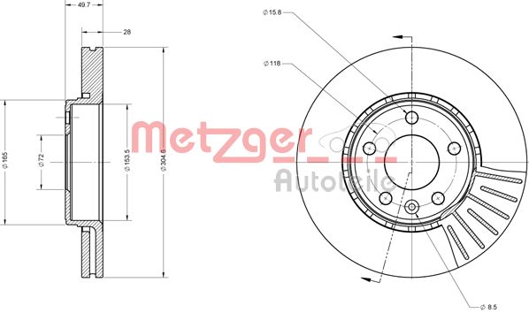 METZGER Тормозной диск 6110112