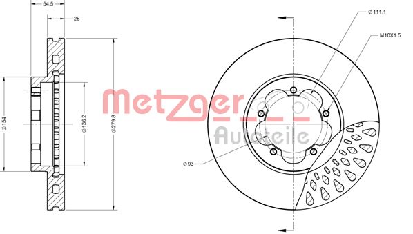 METZGER Тормозной диск 6110117