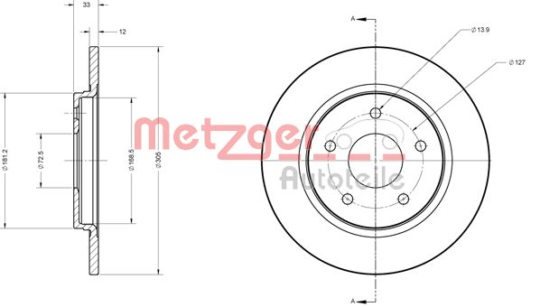 METZGER Тормозной диск 6110120