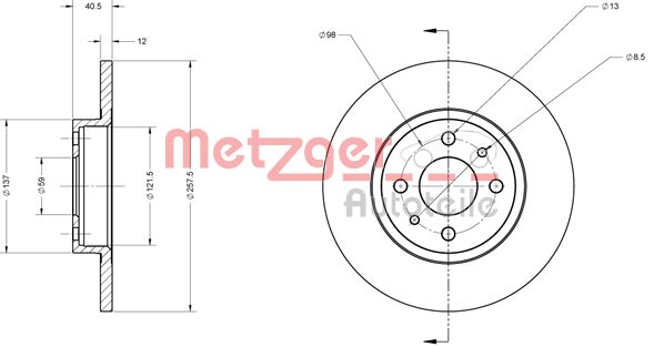 METZGER Тормозной диск 6110124