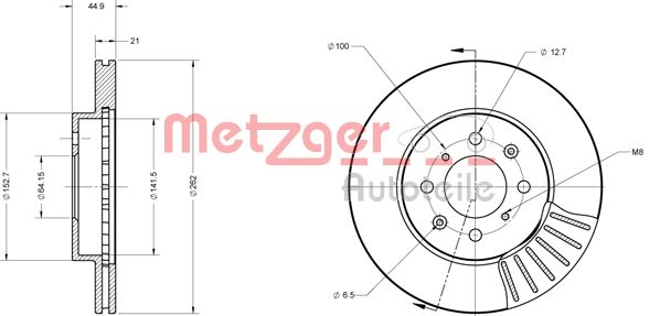METZGER Тормозной диск 6110128