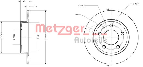 METZGER Тормозной диск 6110131