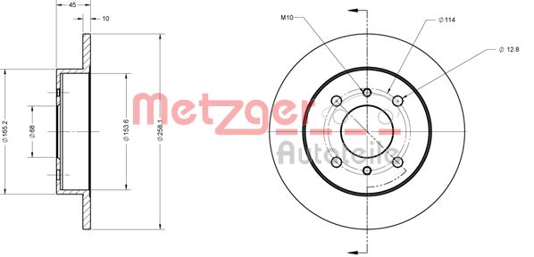 METZGER Тормозной диск 6110139