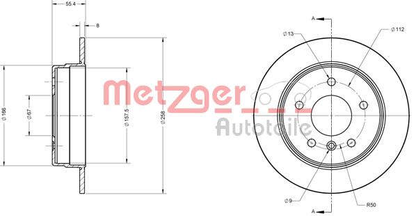 METZGER Тормозной диск 6110144
