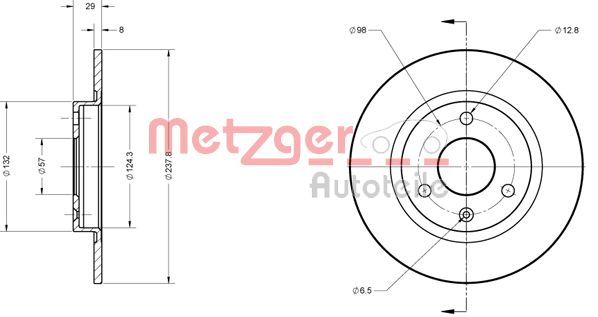 METZGER Тормозной диск 6110146