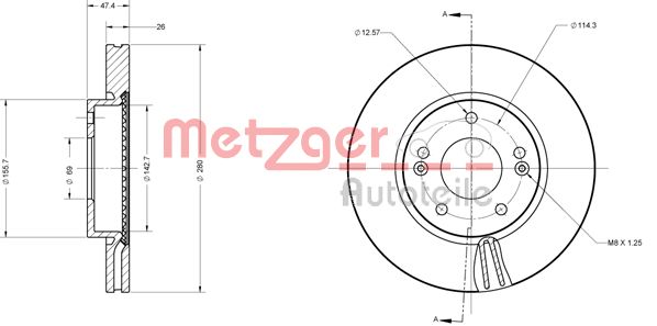 METZGER Тормозной диск 6110175