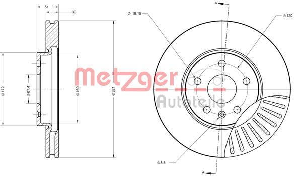 METZGER Тормозной диск 6110176
