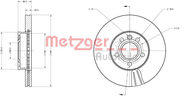 METZGER Тормозной диск 6110178
