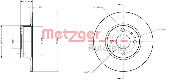 METZGER Тормозной диск 6110204