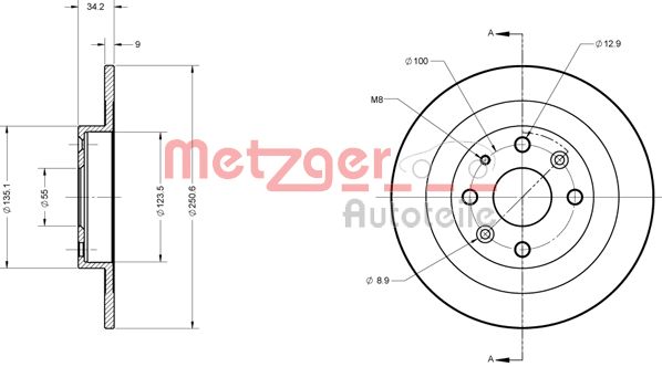 METZGER Тормозной диск 6110211