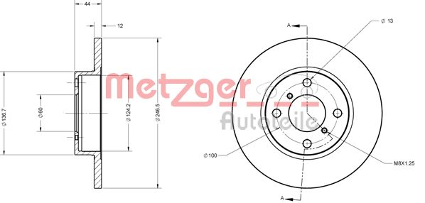 METZGER Тормозной диск 6110226