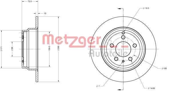 METZGER Тормозной диск 6110268