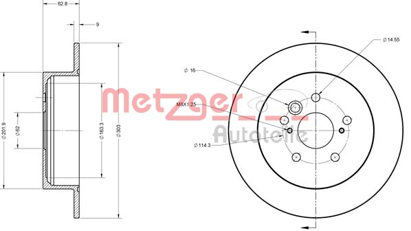 METZGER Тормозной диск 6110272