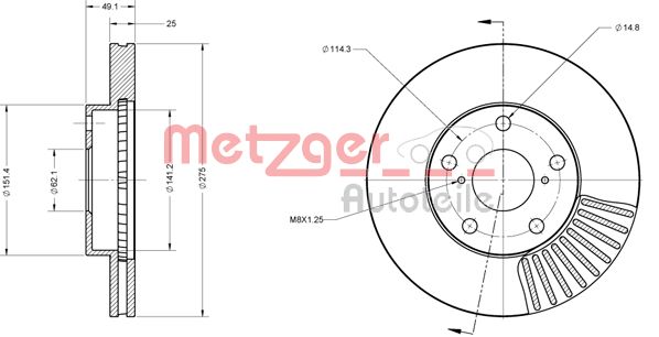 METZGER Тормозной диск 6110282