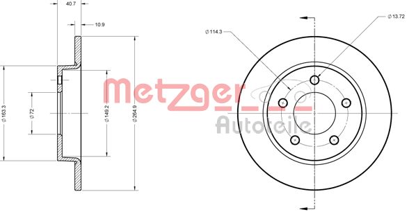METZGER Тормозной диск 6110301