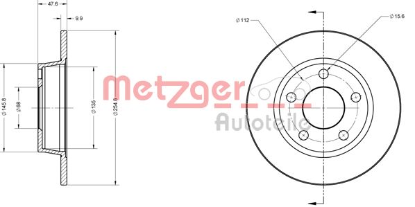 METZGER Тормозной диск 6110308