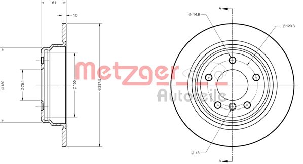 METZGER Тормозной диск 6110322