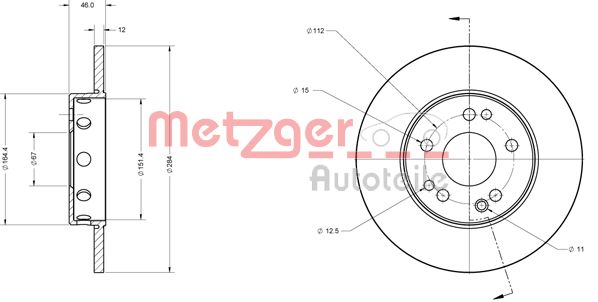 METZGER Тормозной диск 6110325