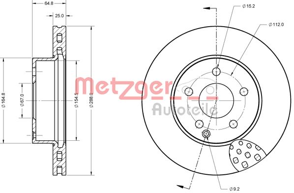 METZGER Тормозной диск 6110327