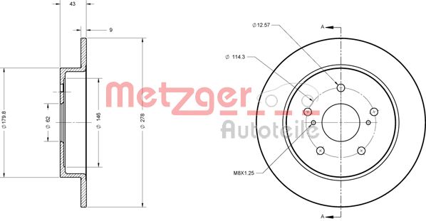 METZGER Тормозной диск 6110330