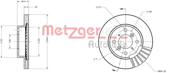 METZGER Тормозной диск 6110332