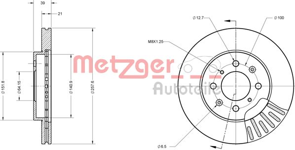 METZGER Тормозной диск 6110334