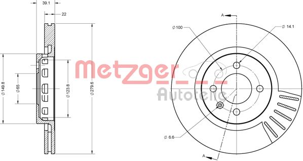 METZGER Тормозной диск 6110337