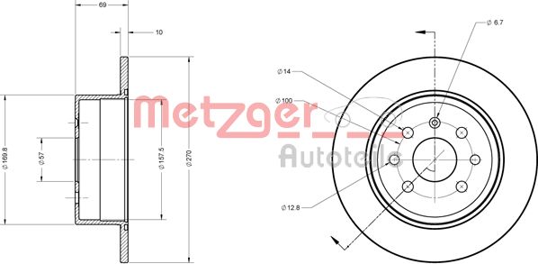 METZGER Тормозной диск 6110339
