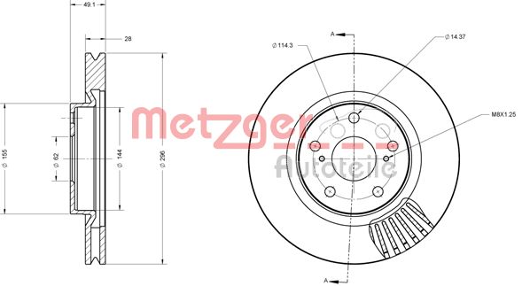 METZGER Тормозной диск 6110355