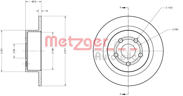 METZGER Тормозной диск 6110374