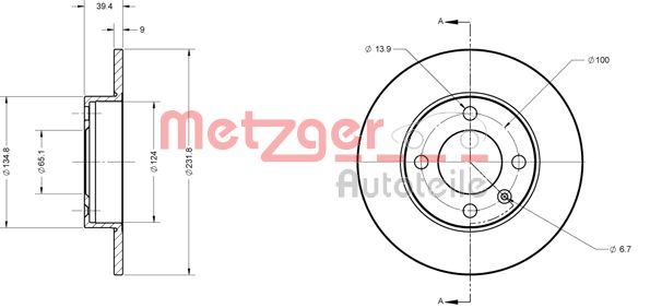 METZGER Тормозной диск 6110390