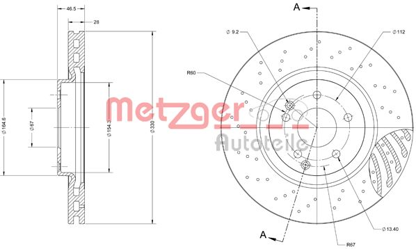 METZGER Тормозной диск 6110393
