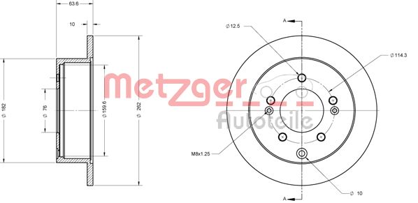 METZGER Тормозной диск 6110396