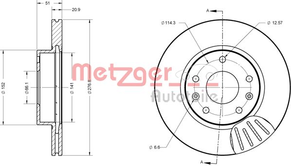 METZGER Тормозной диск 6110430
